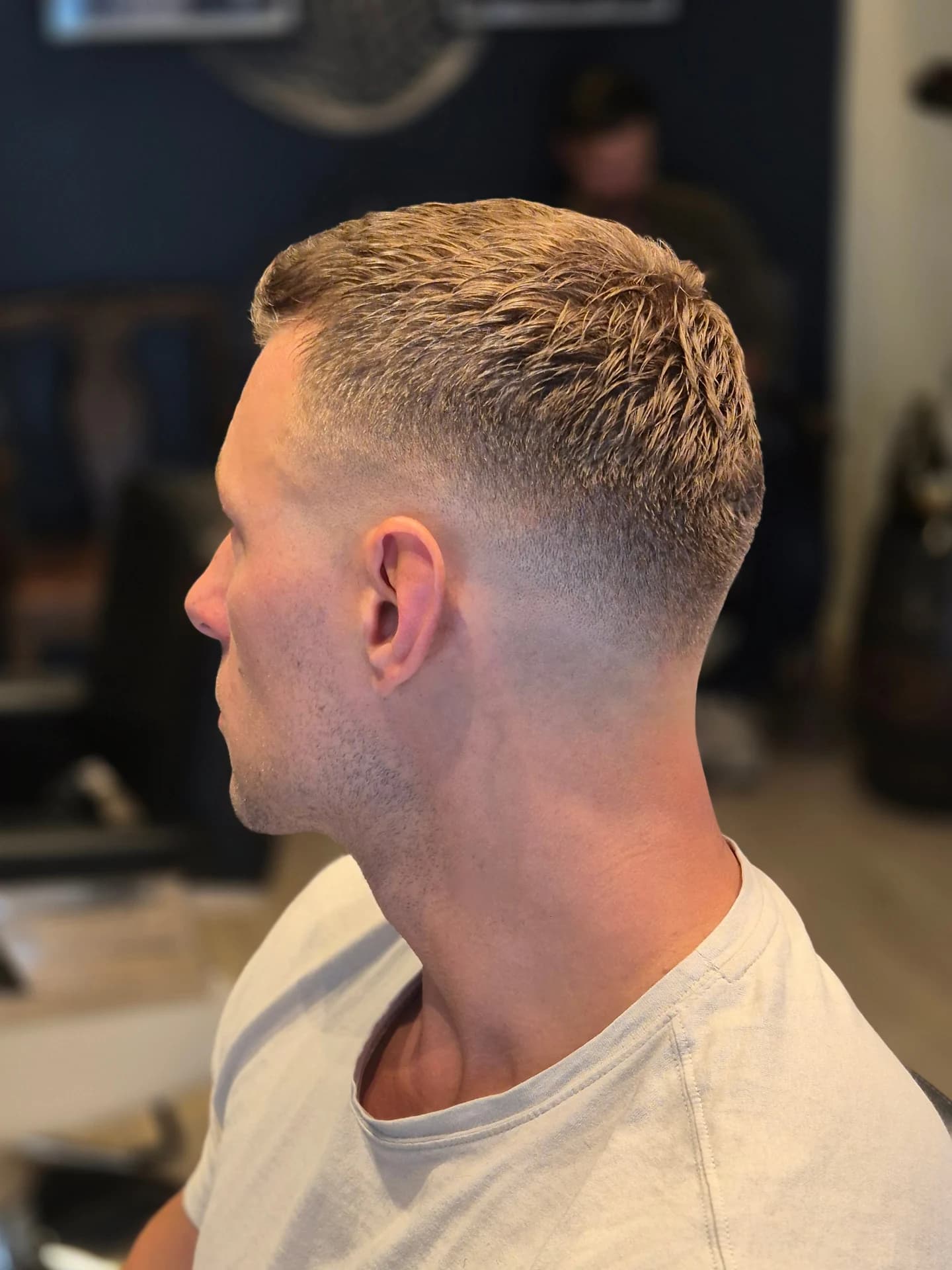 Resultat av en skin fade-klipp sett fra siden